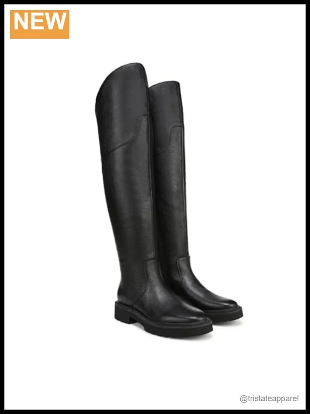 Over the Knee Leather Boots with Almond Toe